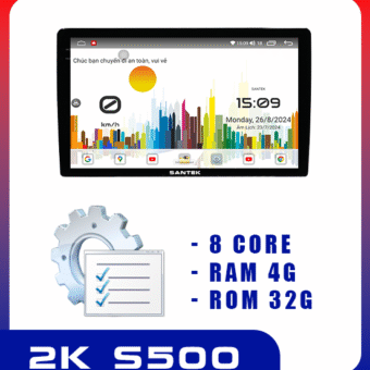 Màn hình Android ô tô Santek 2K S500